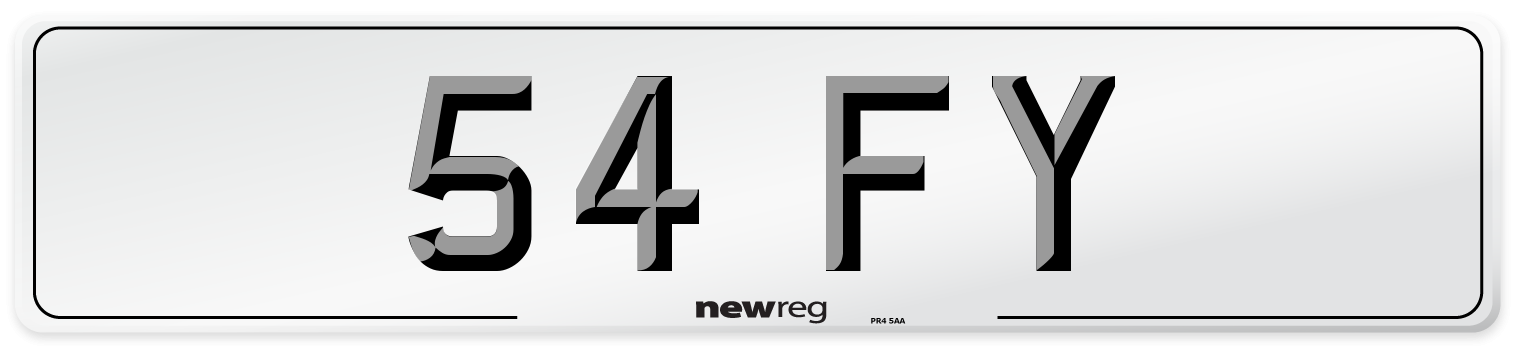 54 FY Number Plate from New Reg